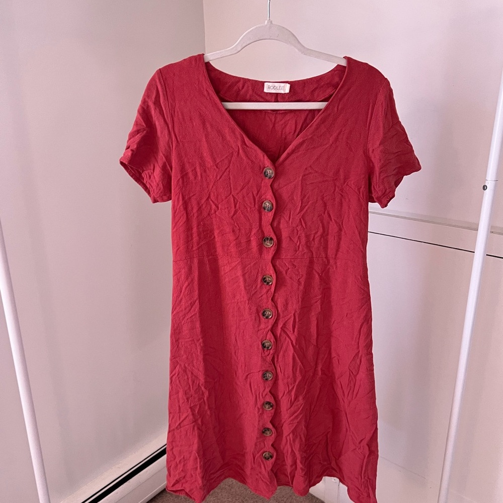 Roolee Red Textured Dress